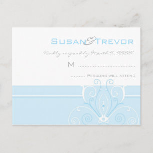 RSVP Post Card Hochzeit - Moderner Deko Einladungspostkarte