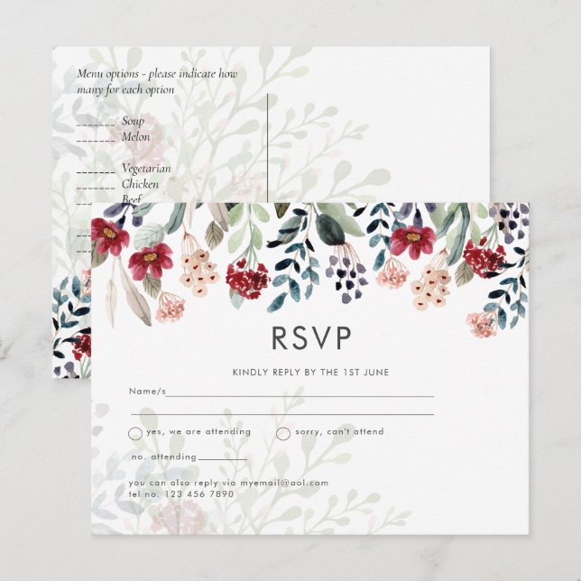 RSVP POSTKARTE (Vorne/Hinten)