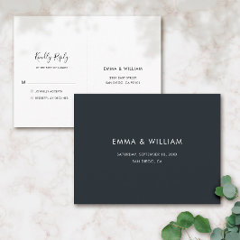 RSVP-Postkarte für Minimalistische Hochzeiten in S Postkarte