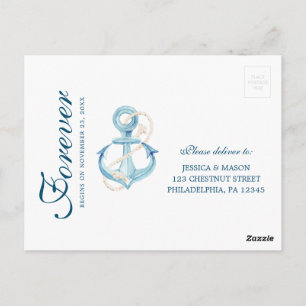 RSVP Postkarte für Nautische Hochzeit