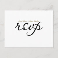 RSVP Postkarte für Schwarz und Weiß