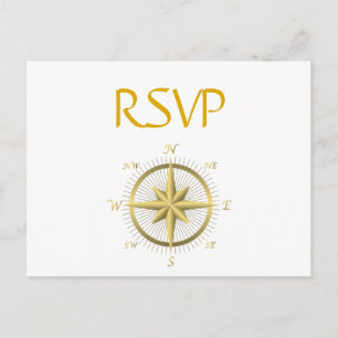 RSVP-Postkarten für weiße Nautische Hochzeiten Einladungspostkarte