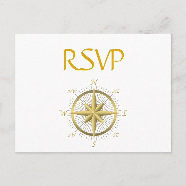 RSVP-Postkarten für weiße Nautische Hochzeiten Einladungspostkarte (Vorderseite)