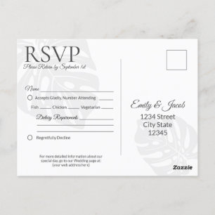 RSVP Postkarteneinlage für klassische Hochzeiten Postkarte