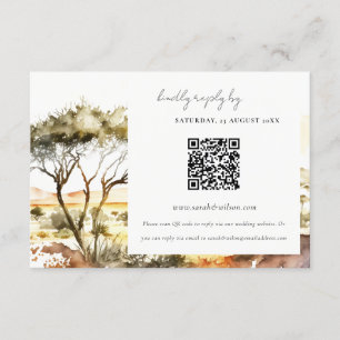 RSVP QR-Code für die Hochzeit afrikanischer Wasser Begleitkarte