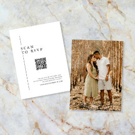 RSVP QR-Code für Hochzeiten Minimalistisch Clean S Begleitkarte