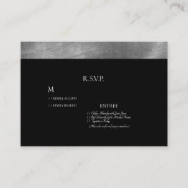RSVP QR-Code für Schwarz und Metallisches Silber Begleitkarte