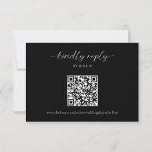 RSVP QR-Code für Schwarze Hochzeiten Minimalistisc