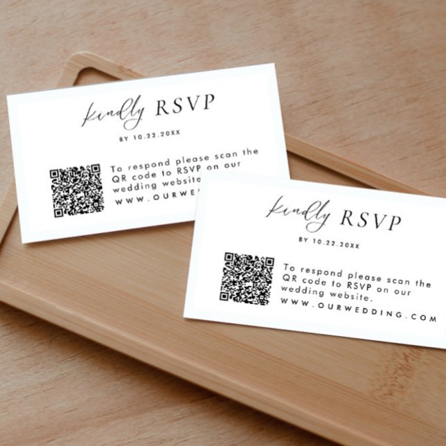 RSVP QR Code Hochzeit Moderne einfache Einschließk Begleitkarte (Von Creator hochgeladen)