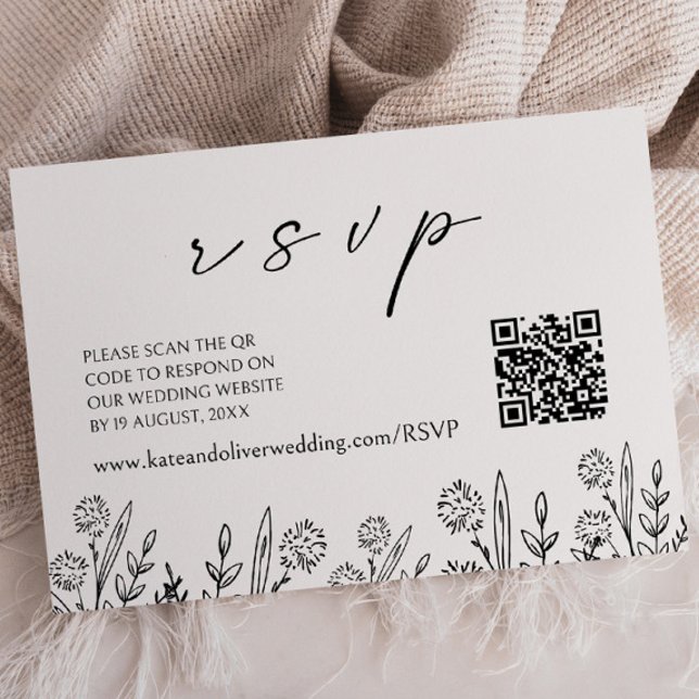 RSVP | QR-Code-Umschließungskarte Mitteilungskarte (Von Creator hochgeladen)