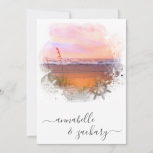 ** RSVP - QR Strand Meer Ozean AR7 Hochzeit Einladung