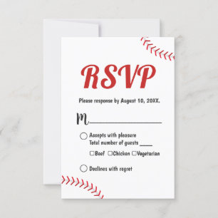 RSVP-Reaktion auf Baseball Themed Sports Wedding RSVP Karte