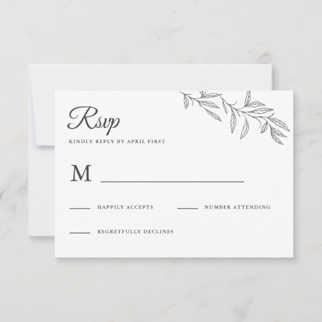 RSVP-Reaktion auf botanische Hochzeiten RSVP Karte (Vorderseite)