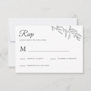 RSVP-Reaktion auf botanische Hochzeiten RSVP Karte