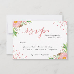 RSVP-Reaktion auf die Hochzeitskur von Aquarellfar RSVP Karte