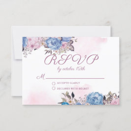 RSVP - Reaktion auf die RSVP-Hochzeit in pinkfarbe Karte