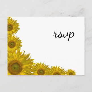 RSVP-Reaktion auf die Sonnenblumenkante Einladungspostkarte