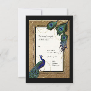 RSVP-Reaktion auf Hochzeiten in Gold und Spitzen RSVP Karte