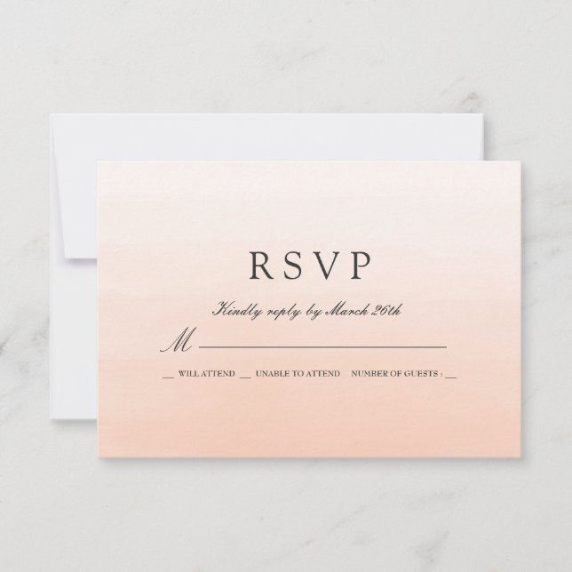 RSVP-Reaktion auf Korallenwatercolor-Hochzeiten RSVP Karte (Vorderseite)
