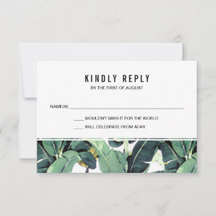 RSVP-Reaktionskarten für tropische Pflanzen RSVP Karte