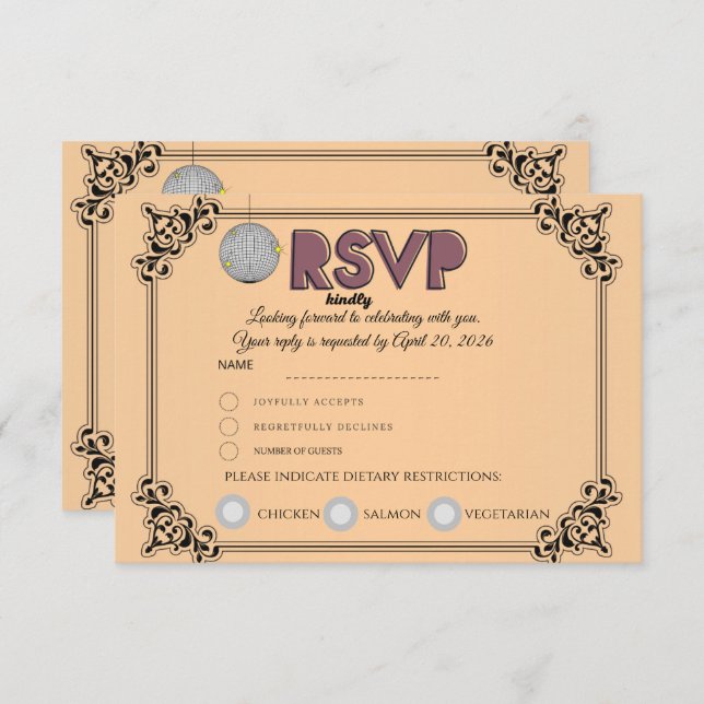 RSVP Reply Card | Confirm Attendance & Guest Count (Vorne/Hinten)