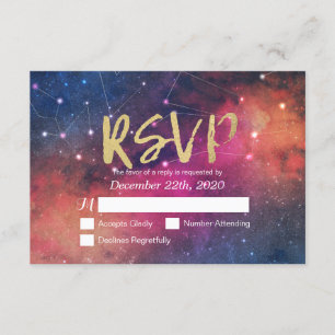 RSVP-Reply-Galaxy-Nebula-Konstellationen Hochzeite RSVP Karte