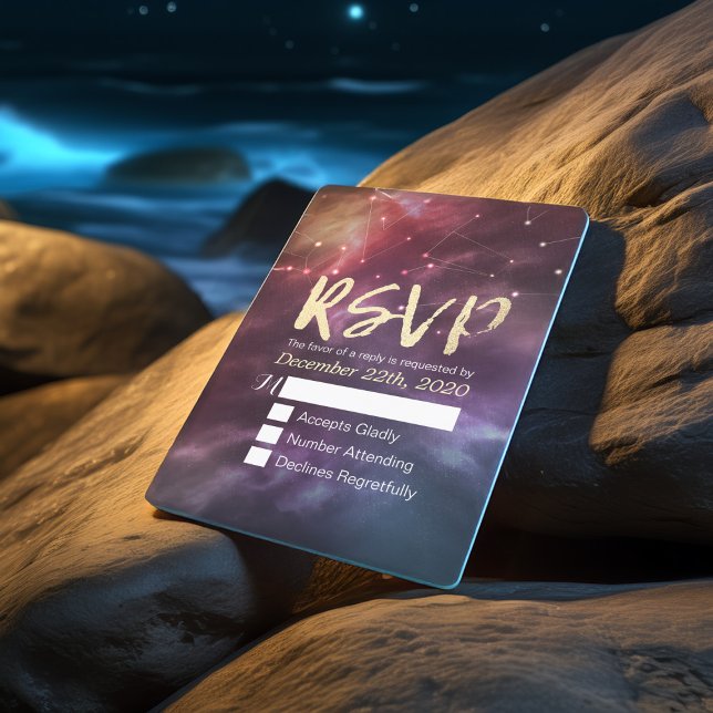 RSVP-Reply-Galaxy-Nebula-Konstellationen Hochzeite RSVP Karte (Von Creator hochgeladen)