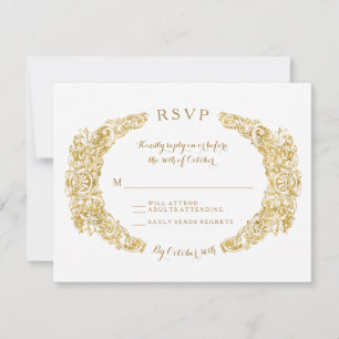 RSVP Response Card Ausgegrabter Bläschen Acanthus  Karte