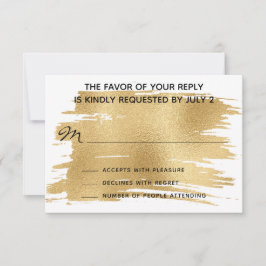 RSVP Response Card Hochzeit Elegantes Gold und Sch Karte