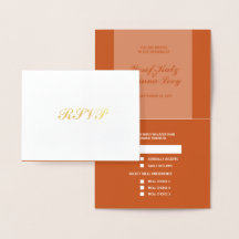 RSVP Response Card Terracotta and Foil Wedding