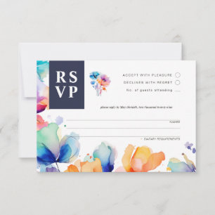 RSVP Response-Karte für helle Wasserfarben Karte