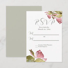 RSVP-Rose für Hochzeiten weich rosa RSVP Karte