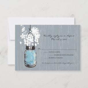 RSVP Rustikale hängende Mason Jar Hochzeit Karte