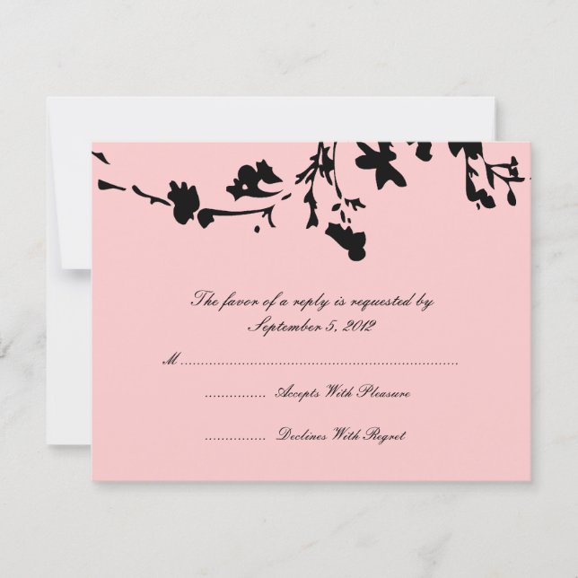 RSVP (Schwarz/Rosa) Karte (Vorderseite)