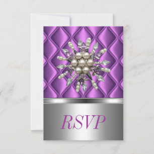 RSVP Silber-Mauve-Lila-Kristall-Schmuck Karte
