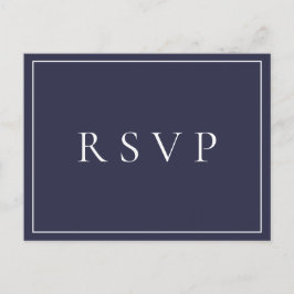 RSVP Song Request for Navy Blue Botanical Wedding Einladungspostkarte