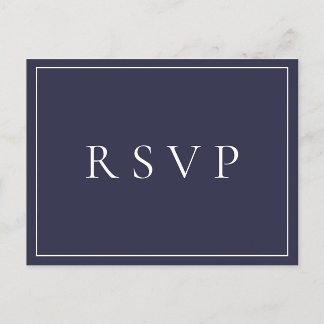 RSVP Song Request for Navy Blue Botanical Wedding Einladungspostkarte (Vorderseite)