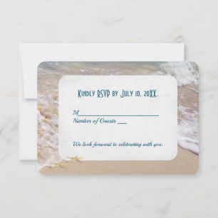 RSVP Strandhochzeit Herzen Einladung