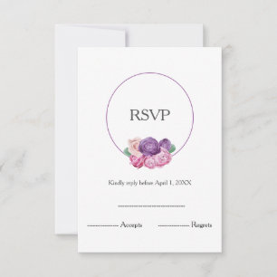 RSVP (Ultra violet und rosa Rosen) Karte