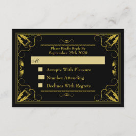 RSVP (Vintag Black Gold Gilded Age Wedding)