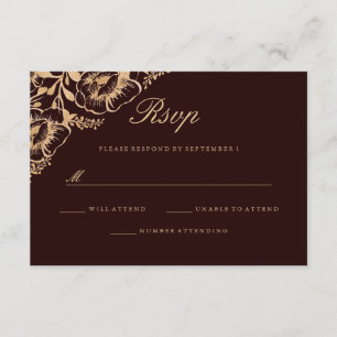 RSVP (Vintag Gold Burgund) Karte