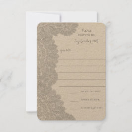 RSVP Vintag Lace Wedding Karte