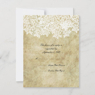 RSVP Vintag White Floral Wedding Karte
