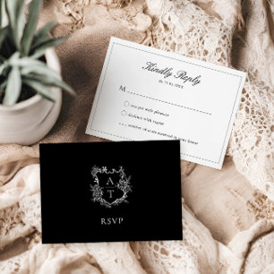 RSVP-Wappen-Monogramm für das Hochzeitsformular Einladung