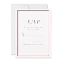 RSVP White & Dusty Rose Einfach Minimalistisch