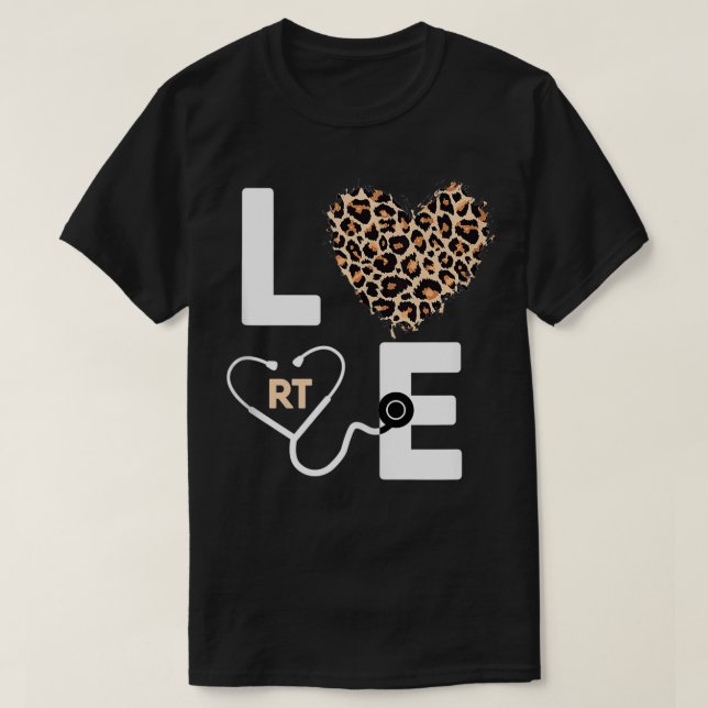 RT Atemtherapeut Pflege Cheetah Leopard H T-Shirt (Design vorne)