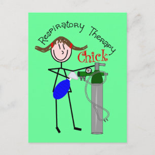 RT Chick O2 Tank und Ambu Bag Stick People Postkarte
