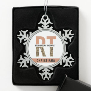 RT-Geschenk für den Atemtherapeuten Schneeflocken Zinn-Ornament