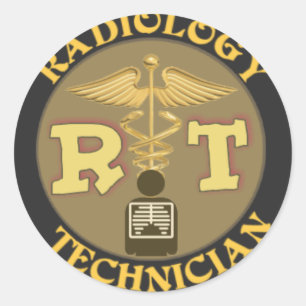 RT RADIOLOGY TECHNICIAN ABZEICHEN - LOGO RUNDER AUFKLEBER