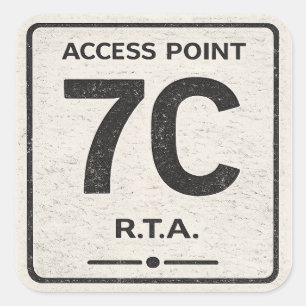 RTA-Access Point 7C-Infrastruktur-Aufkleber Quadratischer Aufkleber